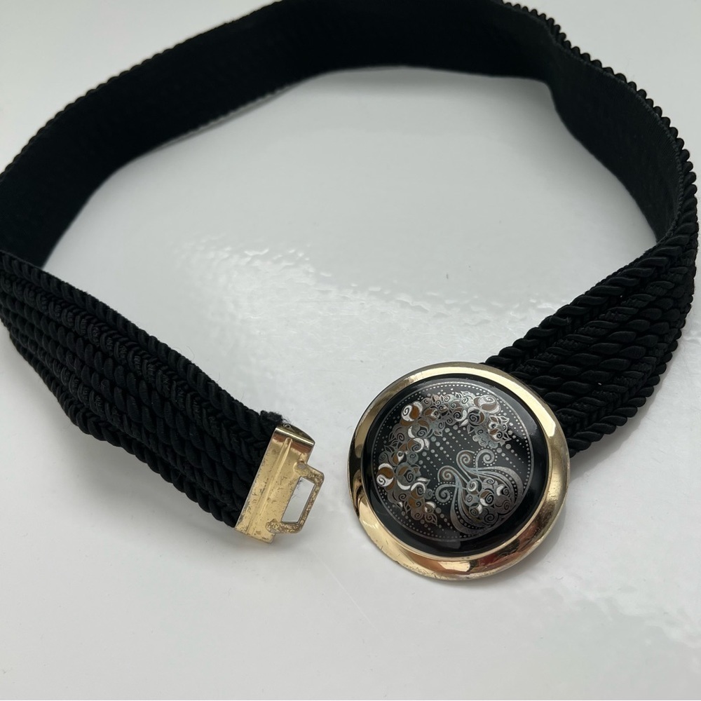 Gutos W Germany 1980s Vintage Art Nouveau waist belt, metal buckle,rope detail - Picture 3 of 11